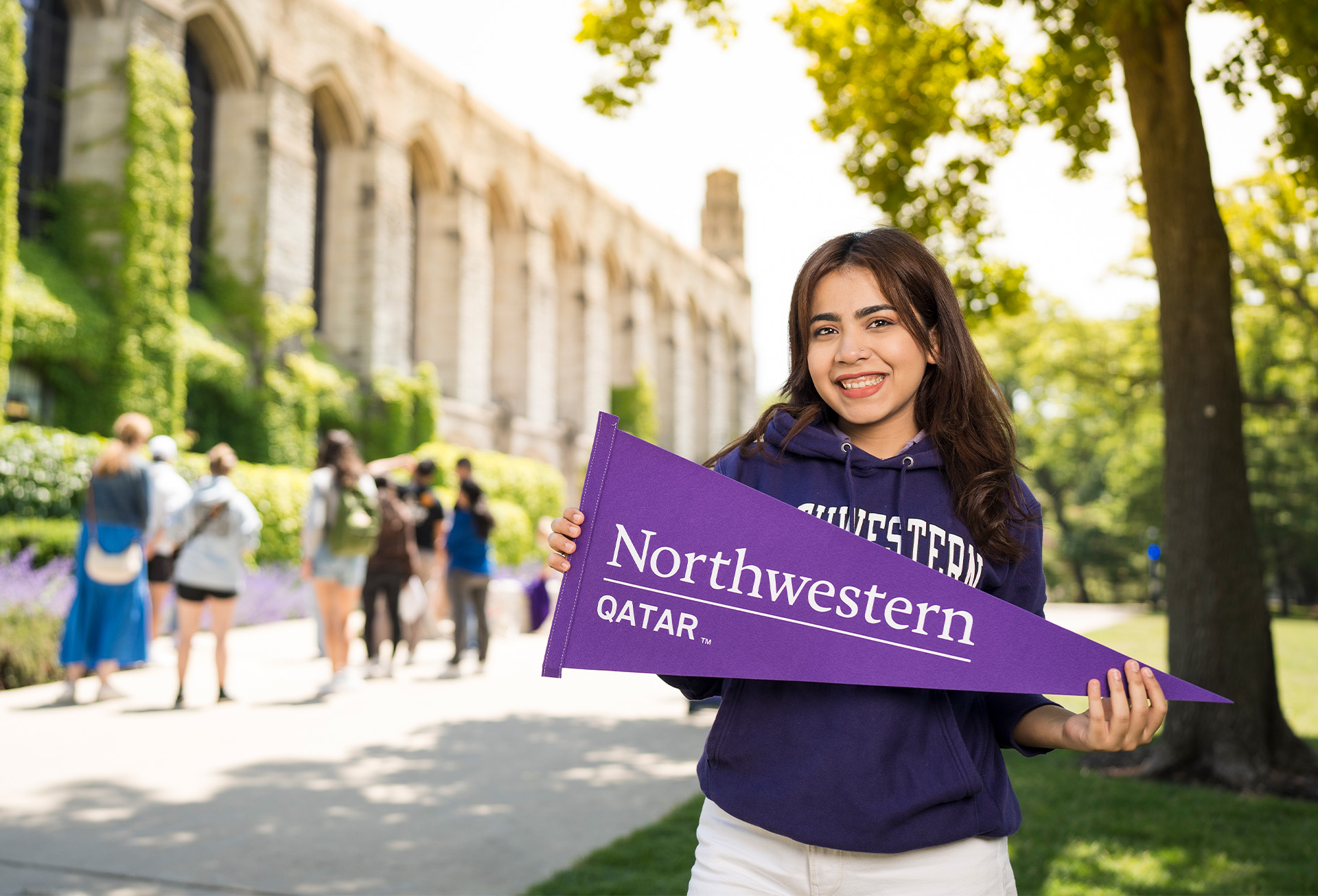 Northwestern Qatar students participate in the Communication Exchange program in Evanston for a semester, bridging campuses and cultures, embodying the spirit of global learning and collaboration, and contributing to the growth of a global Northwestern community.